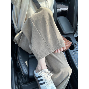 女胖mm显瘦宽松萝卜灯笼裤 日系卡其色小个子灯芯绒阔腿气球裤 大码