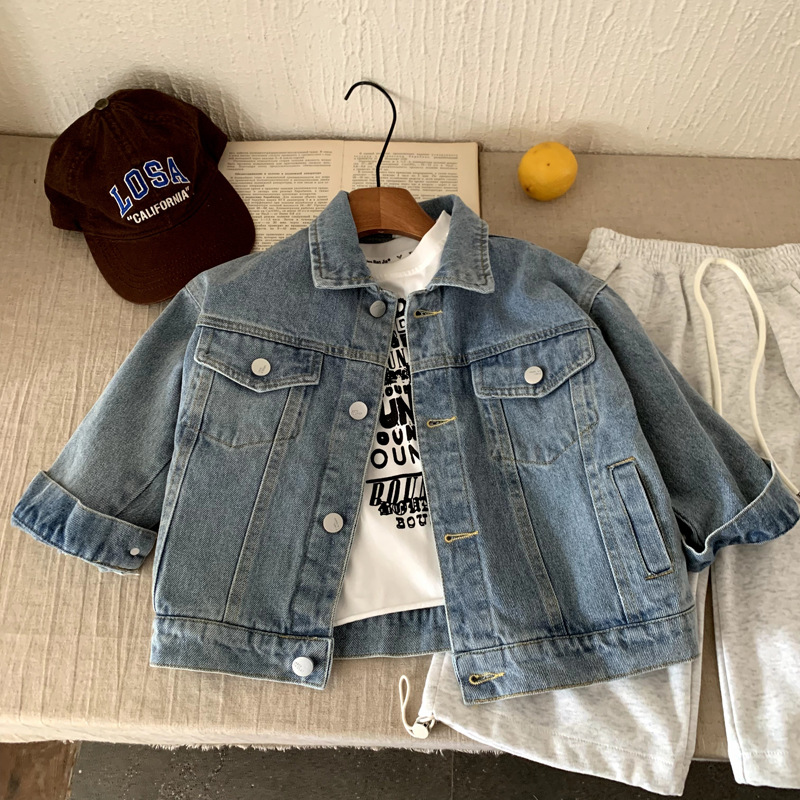 男童牛仔外套2025新款帅气秋装男孩秋季上衣儿童牛仔衣春秋款衣服