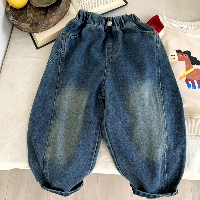 男童裤子春秋款牛仔裤痞帅2025新款中小童男孩直筒裤儿童秋装长裤
