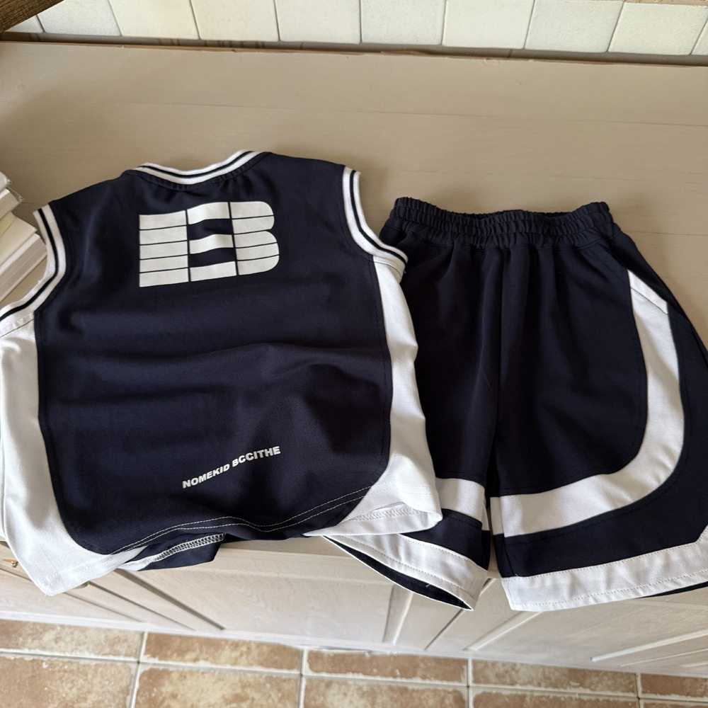 男童无袖套装夏季2025新款儿童夏装背心篮球运动服夏款大童装男孩