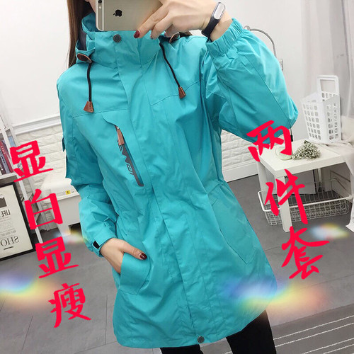 新款户外冲锋衣三合一情侣款