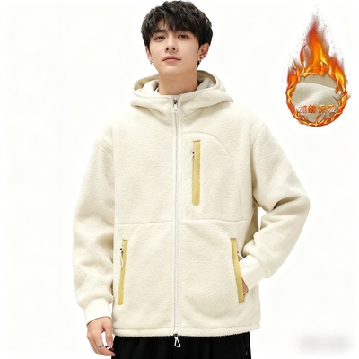绒外套舒棉绒上衣抓绒衣男女运动连帽开衫高档卫衣休闲服秋冬款