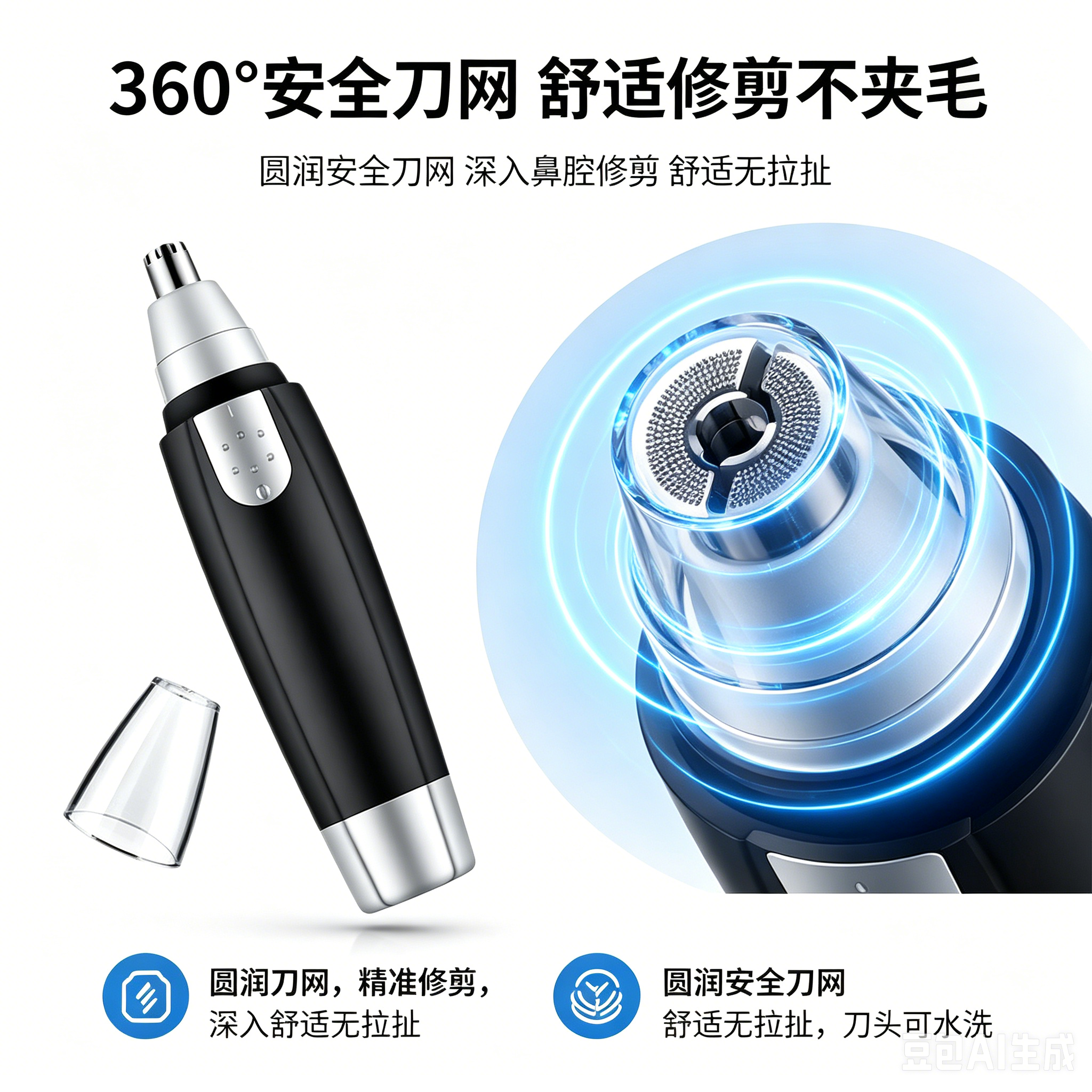 春笑电动鼻毛修剪器男士水洗刀头