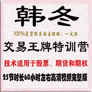 韩冬交易王牌特训营25节股票期货高级课视频