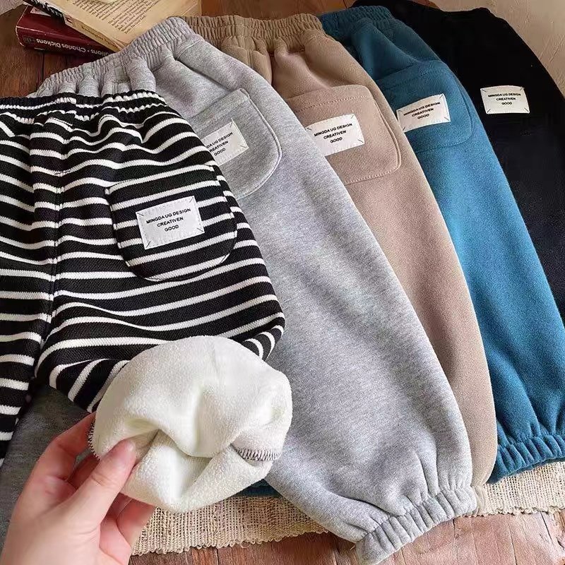 男女童双层加绒运动裤秋冬加厚潮条纹宽松裤子小童宝宝男童卫裤,童装/婴儿装/亲子装,裤子,淘宝优惠券,粉丝福利购,淘宝优惠卷