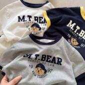 2025夏季 新款 小童纯棉上衣宝宝卡通半袖 儿童小熊T恤男短袖 T女薄款