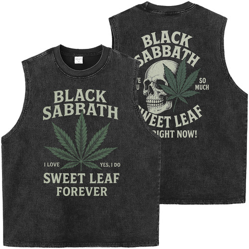 BLACK SABBATH乐队重磅美式复古水洗做旧宽松摇滚无袖T恤坎肩背心