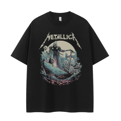 Metallica暗黑小众设计短袖T恤衫