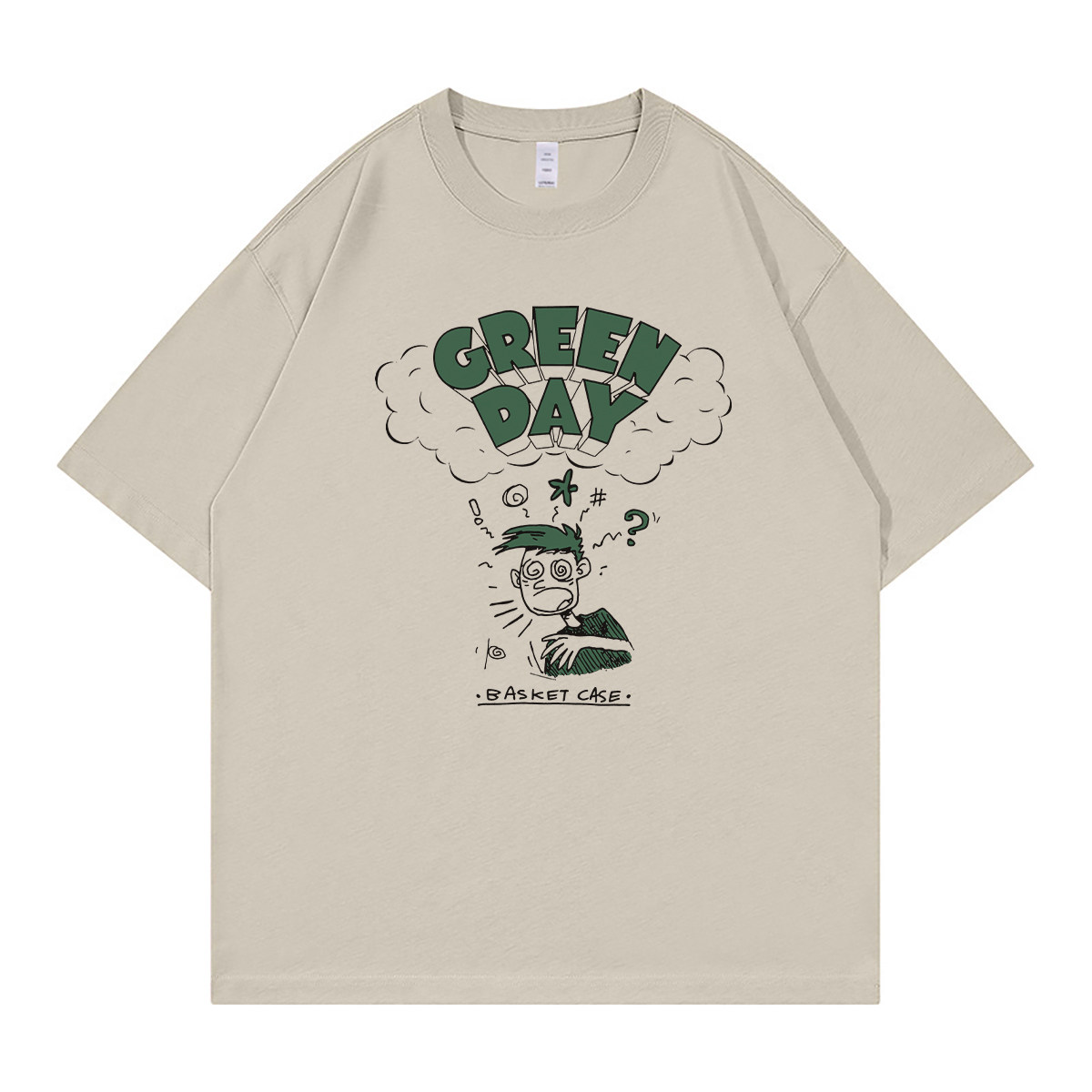 Green Day绿日乐队美式街头休闲漫画落肩宽松纯棉圆领摇滚短袖T恤