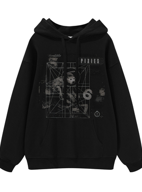 Pixies摇滚乐队涅槃nirvana美式街头男女黑灰色纯棉连帽圆领卫衣