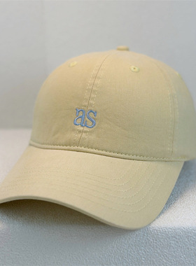 韩版as刺绣软顶宽檐鸭舌帽女新款休闲百搭显脸小遮阳帽大头围防晒