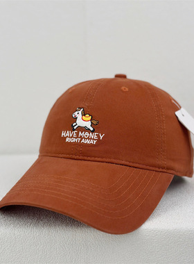 高品质网红卡通刺绣软顶棒球帽男女大头围显脸小百搭休闲遮阳防晒