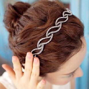 跨境热卖 B016新款 时尚 韩版 带齿防滑发箍批发女 百搭嘴唇镶钻发饰