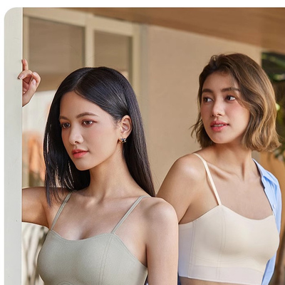 艾迪莎6092细肩带美背内衣一体背心女士小胸聚拢抹胸吊带文胸罩