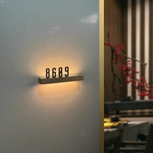 高档发光民宿创意门牌实木美容院轻奢房间数字牌宾馆酒店客房牌号