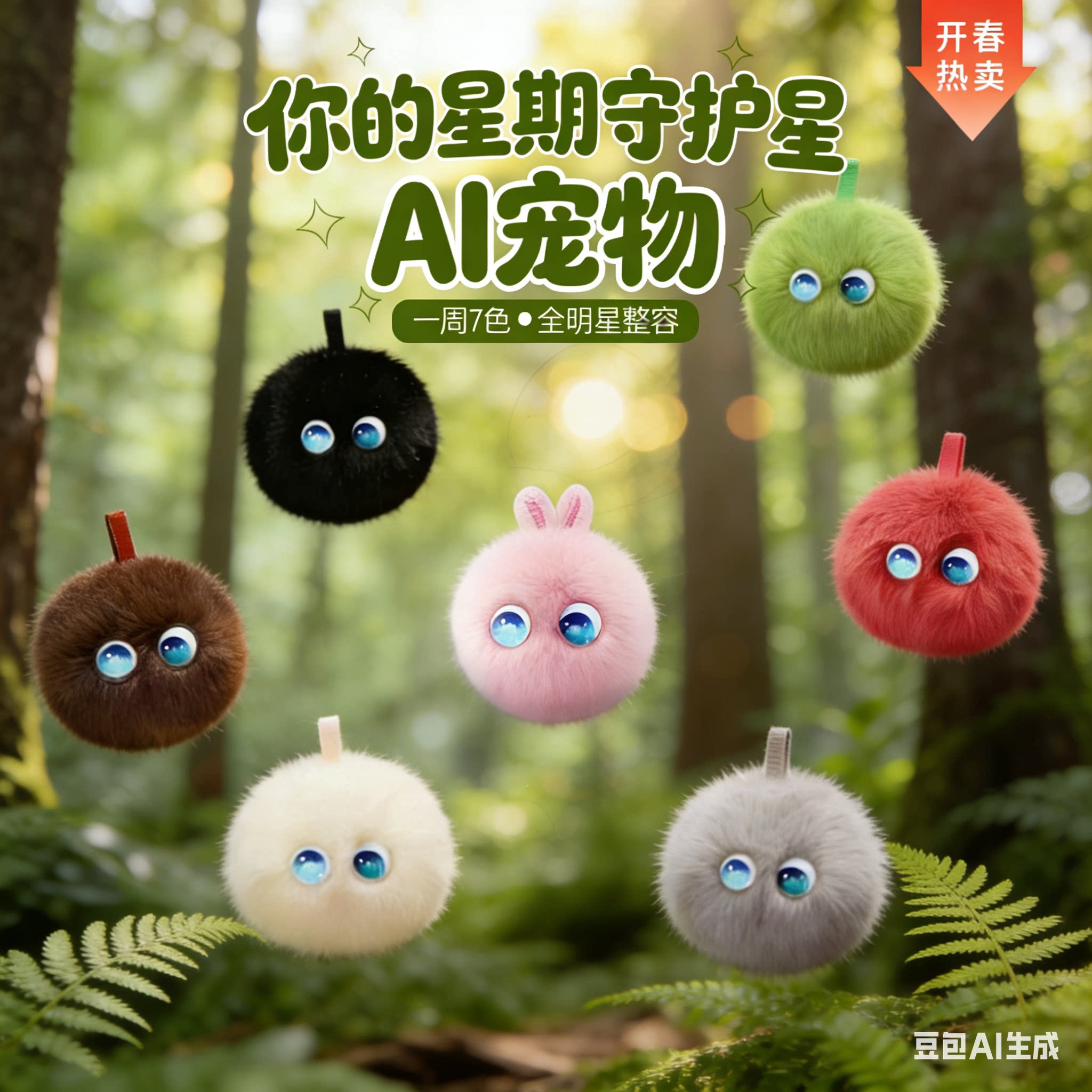 ai智能儿童对话聊天学习豆包电子宠物可爱毛绒公仔玩偶机器人挂件