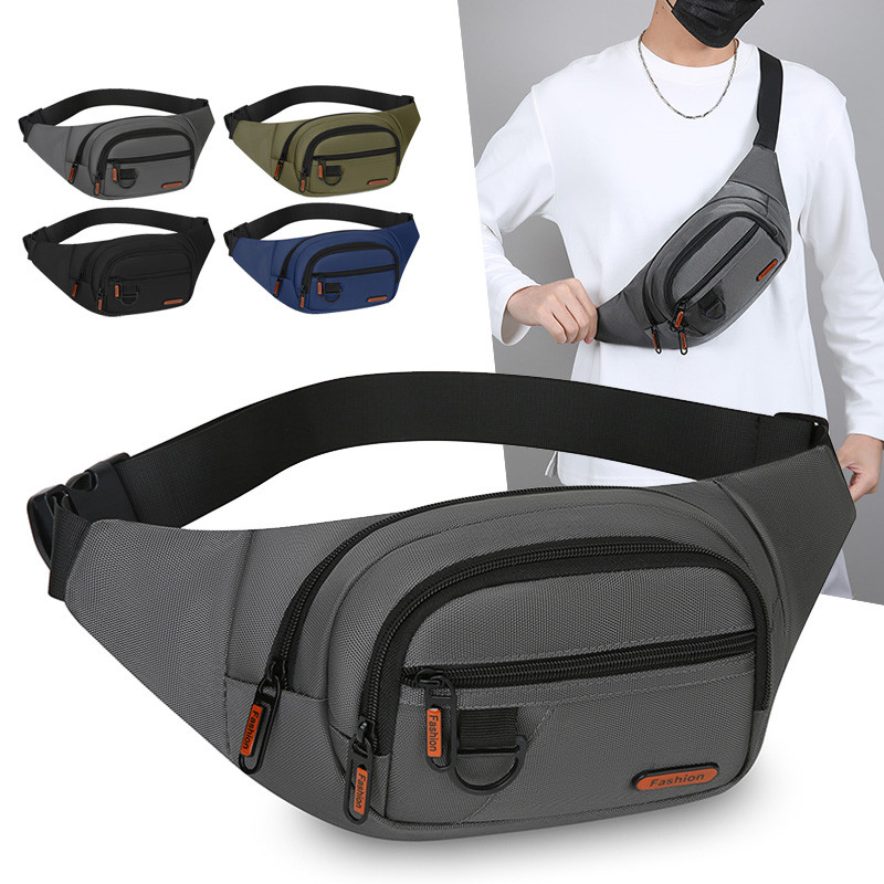 胸包多功能牛津布男女大容量防水运动户外休闲腰包结实耐磨手机包