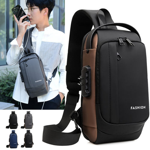 胸包男士包包单肩斜挎包2026新款多功能男包帆布便携防盗小背包男