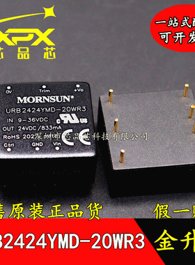 全新 URB2424YMD-20WR3金升阳DC-DC电源模块9-36V转24V833mA 20W