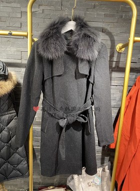 折扣现货！ROEM罗燕 韩国专柜正品 毛呢外套RMJH54TR13中长款