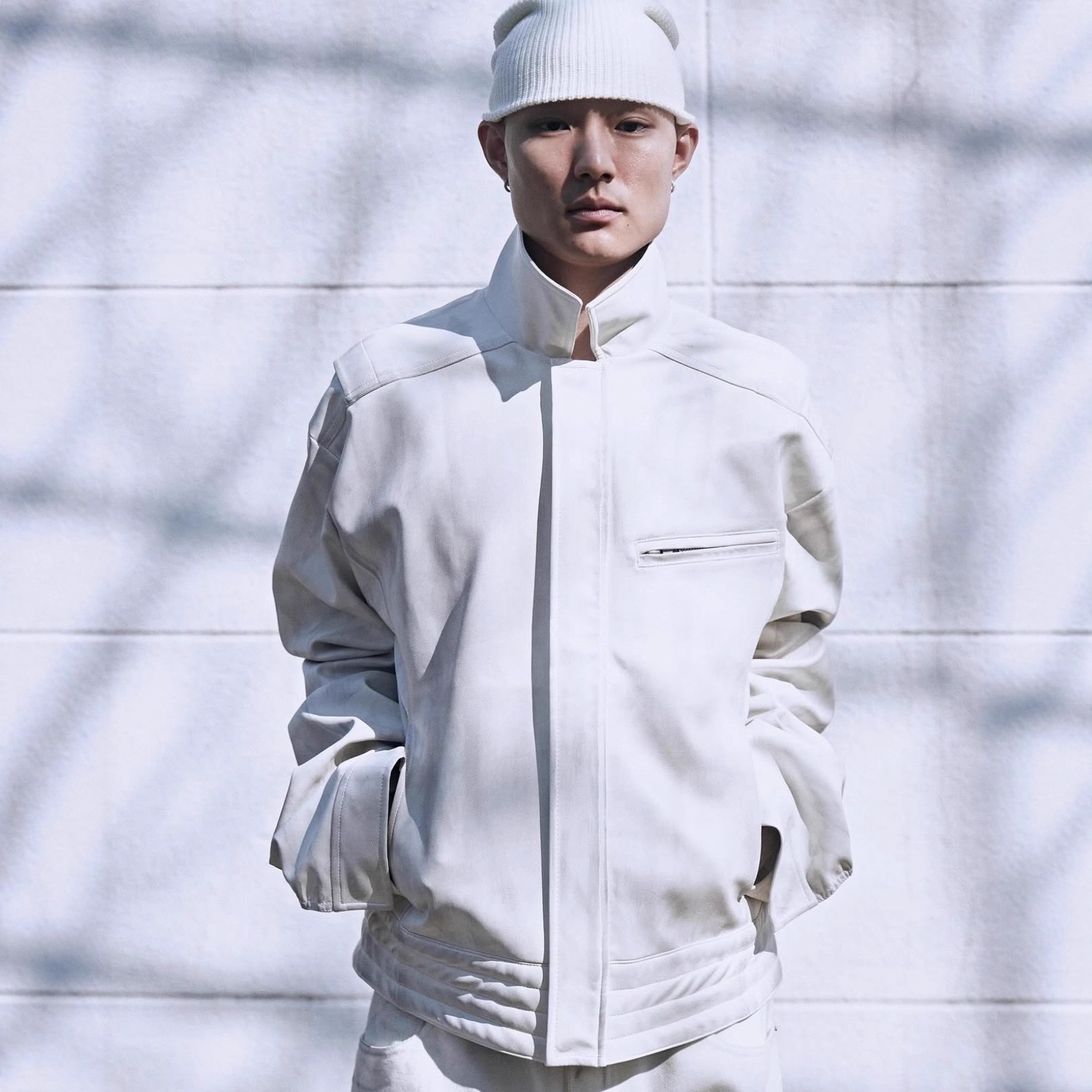 现货FAR ARCHIVE 秋冬新款纯色皮衣机车风潮牌男女翻领夹克外套