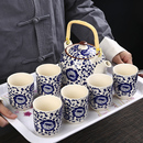 陶瓷中式 青花复古提梁壶茶具套装 家用泡茶壶茶杯简约开业活动礼品