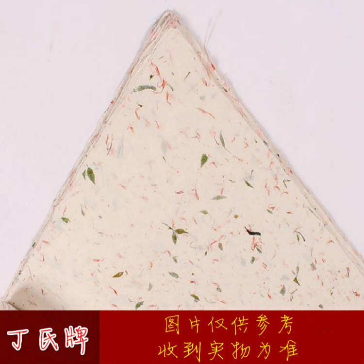 丁氏宣纸植物纤维半生熟茶叶红花云龙皮纸四尺/六尺安徽宣纸