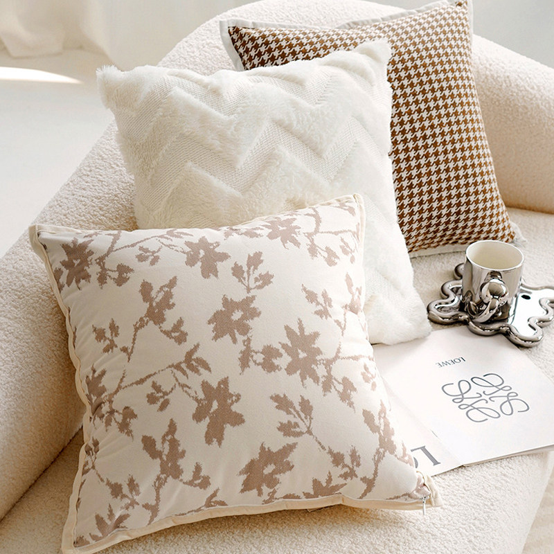 伊钒家居 轻奢抱枕套棕色奶油风靠垫女生高颜值民宿客厅沙发靠枕,居家布艺,靠垫/抱枕,淘宝优惠券,粉丝福利购,淘宝优惠卷