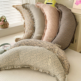 月牙形枕芯床头靠枕不规则睡枕靠垫宝宝安抚枕头可拆洗孕妇夹腿枕