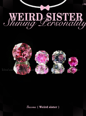 WEIRD SISTER漂亮玫玫系列钛合金耳钉精致耳骨钉耳饰防过敏