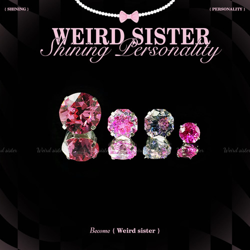 WEIRD SISTER漂亮玫玫系列钛合金耳钉精致耳骨钉耳饰防过敏