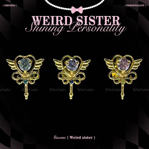 WEIRD SISTER镀金魔法仙女棒0.9牙耳钉内螺纹防过敏
