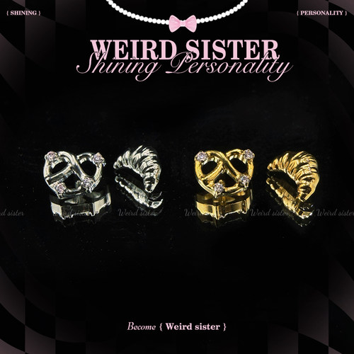 WEIRD SISTER镀金碱水结钛合金0.9牙耳钉内螺纹耳骨钉免摘防过敏
