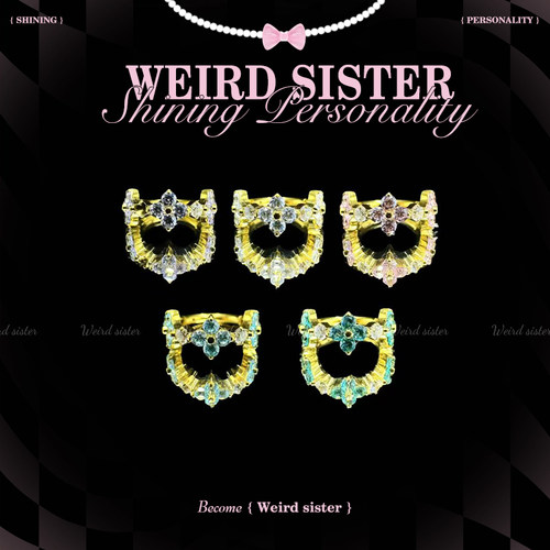 WEIRD SISTER重工四叶草耳圈镀金轻奢钛合金高级感耳环耳饰防过敏