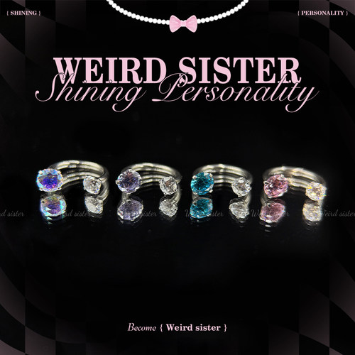 WEIRD SISTER马蹄环超闪双钻F136钛合金内螺纹耳蜗耳骨钉防过敏