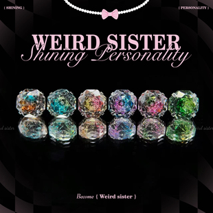 WeirdSister钛合金爆闪6mm渐变玫瑰切锆石耳骨钉耳蜗钉平底养耳洞