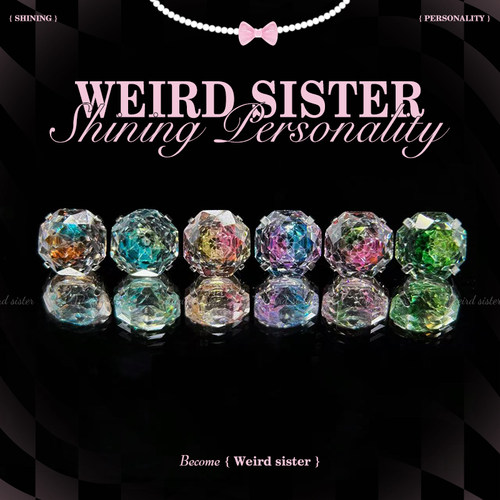 WeirdSister钛合金爆闪6mm渐变玫瑰切锆石耳骨钉耳蜗钉平底养耳洞