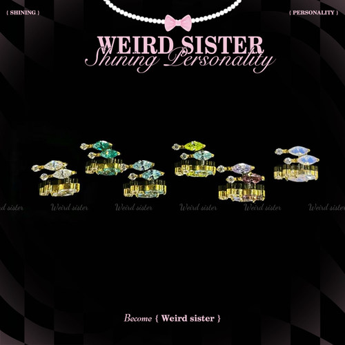 WEIRD SISTER镀金迷你感叹号少女心钛合金耳钉耳骨钉耳屏钉洋气