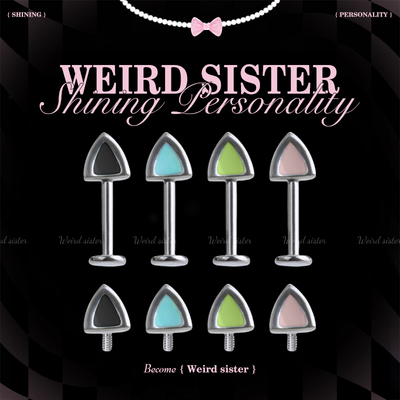 WEIRD SISTER可爱猫耳恶魔钉F136钛合金内螺纹耳轮钉耳骨钉防过敏