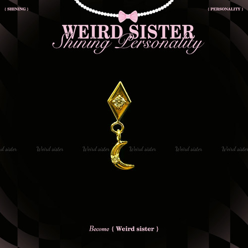 WEIRD SISTER玻璃光面可爱蝴蝶0.9牙耳钉内螺纹耳骨钉免摘防过敏