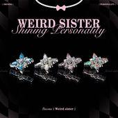 f136钛合金爆闪镶钻十字星芒耳钉耳骨钉养耳防过敏内螺旋饰品