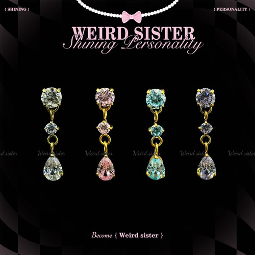 WEIRD SISTER镀金吊坠洋气轻奢钛合金耳钉内螺纹耳骨钉免摘防过敏