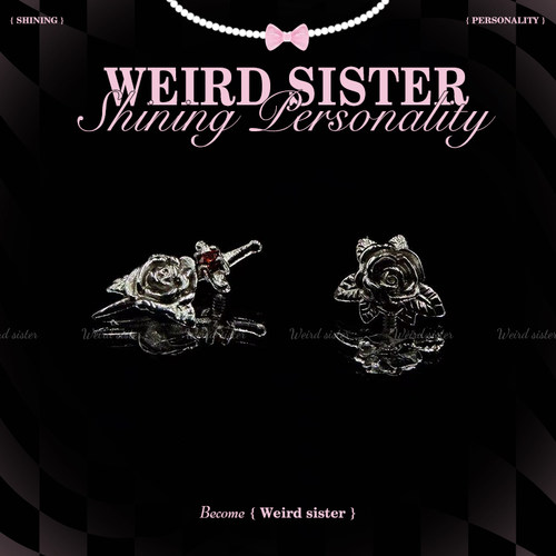 WEIRD SISTER做旧款玫瑰钛合金0.9牙耳钉内螺纹耳骨钉免摘防过敏