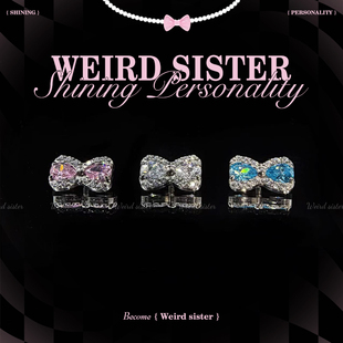SISTER可爱kt蝴蝶结F136钛合金内螺纹平底钉耳骨钉防过敏 WEIRD