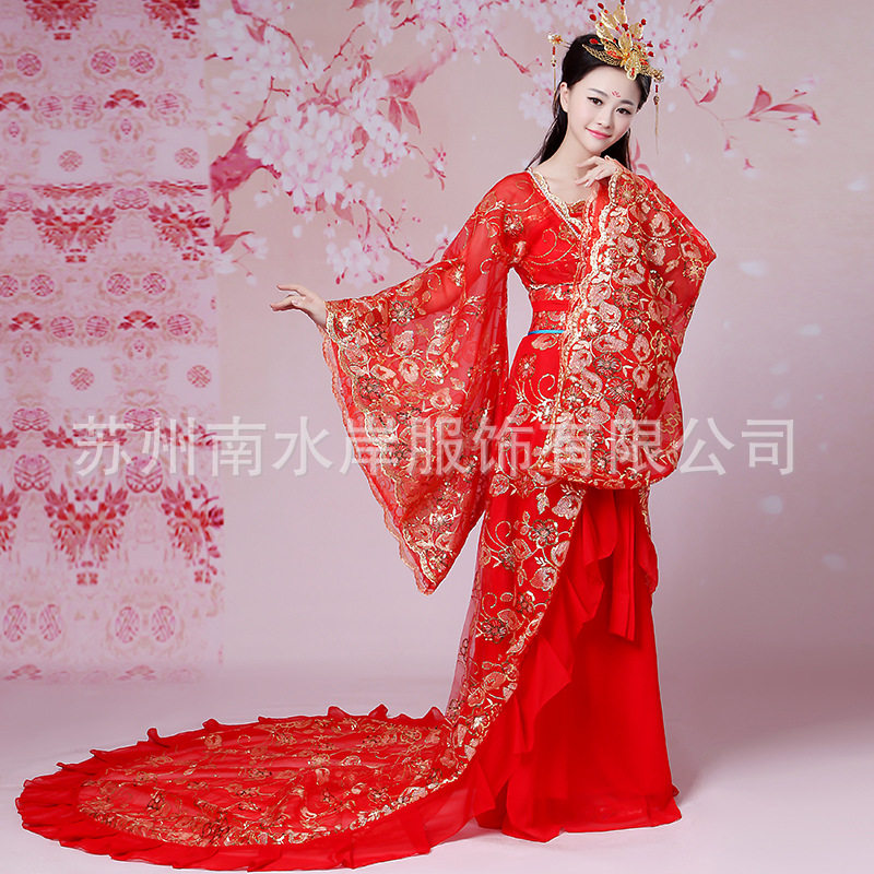 古装华丽妃唐装汉服唐汉拖尾贵妃服装仙女装公主舞台摄影演出服