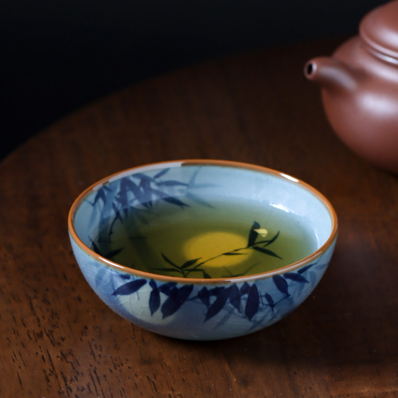 景德镇手绘青花瓷主人杯陶泥月影竹普洱杯茶杯单杯釉下彩个人茶碗,餐饮具,茶杯,淘宝优惠券,粉丝福利购,淘宝优惠卷