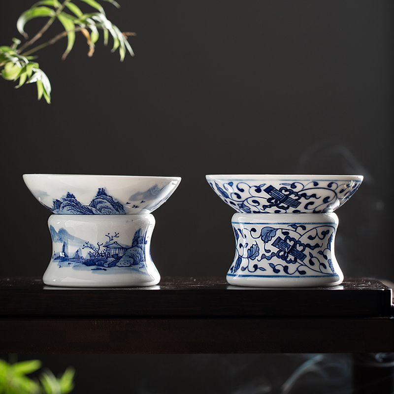 手绘青花瓷茶漏茶滤景德镇陶瓷