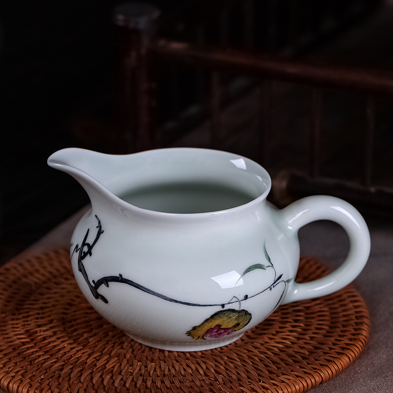 景德镇陶瓷手绘五彩公道杯手工