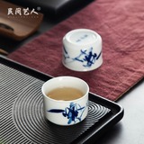 Jingdezhen powder enamel handpainted kung fu tea cups sample tea cup single ceramic cup wen xiang small white porcelain cup