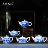 Kung fu tea tea set ceramic teapot single pot teapot jingdezhen high - white porcelain famille rose porcelain teapot